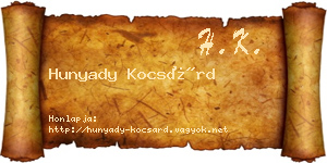 Hunyady Kocsárd névjegykártya